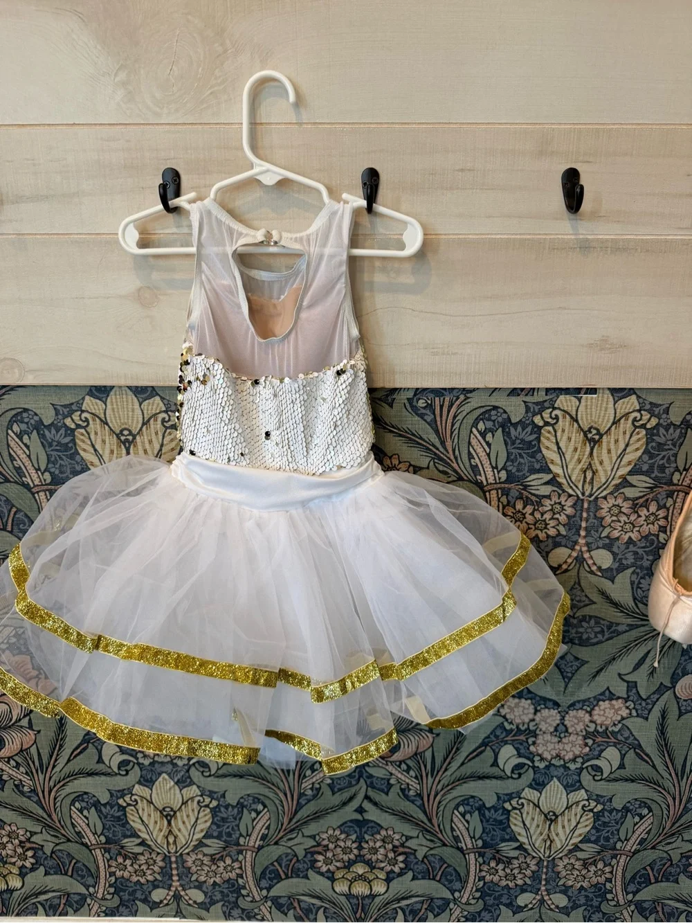 NEW!  Weissman white and gold sequin ballet tutu dance recital solo costume